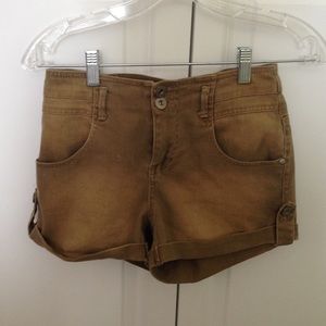 Gold High-waisted shorts