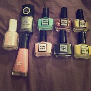 Bundle of 9 different nail polishes