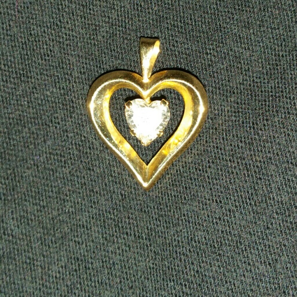 10k stamped gold heart pendant