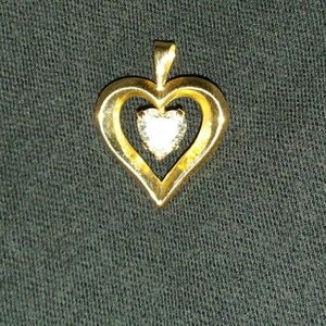 10k stamped gold heart pendant