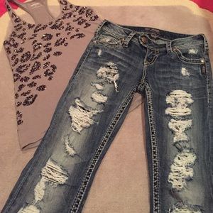 Silver jeans. Tuesday straight. 25/30