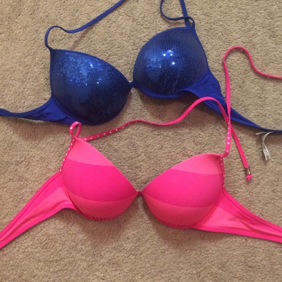 PINK padded bathing suit tops