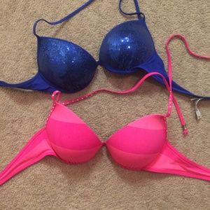 PINK padded bathing suit tops
