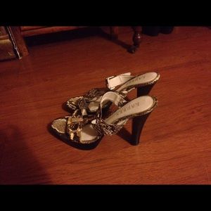 Ralph Lauren crocodile pattern sandal.