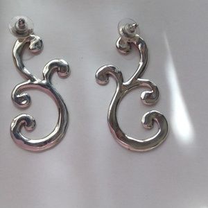 Brighton Filigree Silver Tone Dangle Earrings