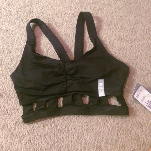 Black caged sports bra