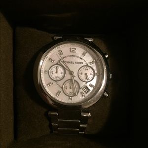 Silver Michael kors watch with box and links