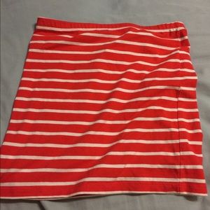 Forever 21 Orange Red and white striped bodycon
