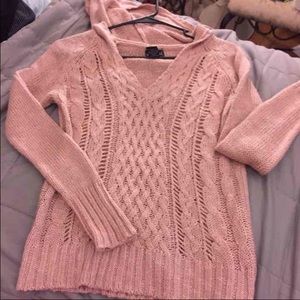 Soft pink. Wet seal knitted, hooded sweater