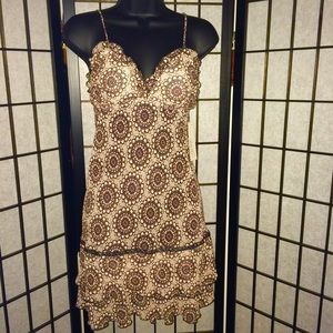 Chiffon night gown chemise pink and black