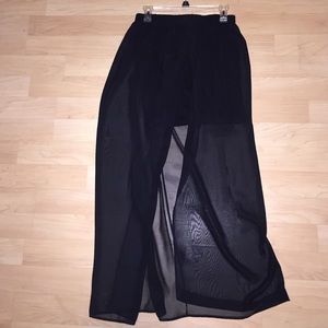 Sheer black maxi skirt