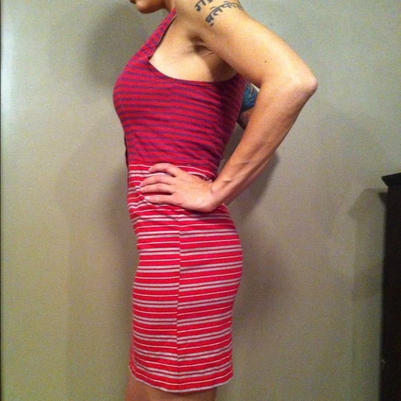 💋Urban Renewal Striped Tank Dress W/Button Front - Picture 2 of 4