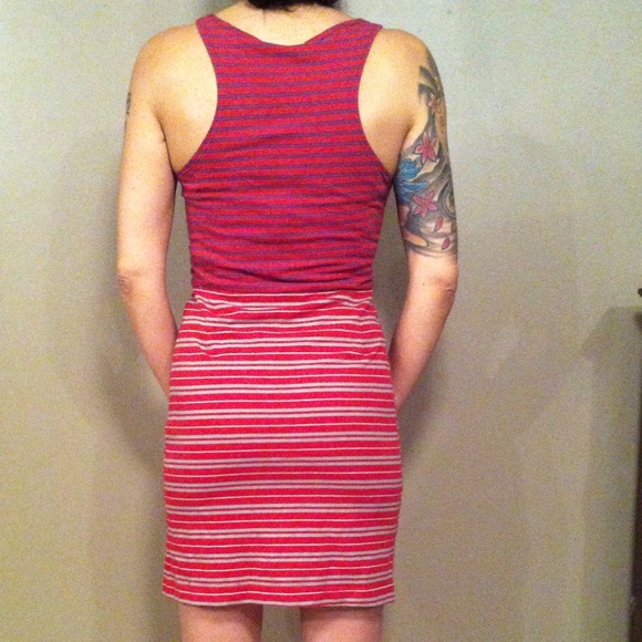 💋Urban Renewal Striped Tank Dress W/Button Front - Picture 3 of 4
