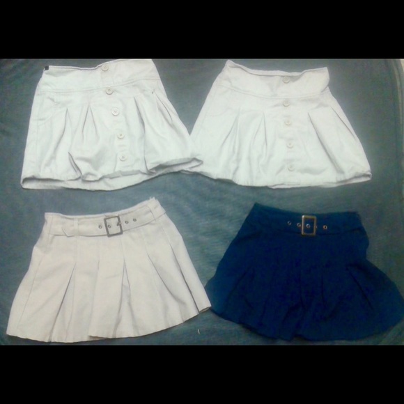Lot girls uniform skirts navy and beige size 7