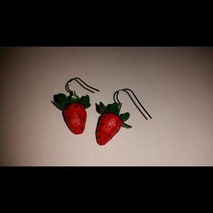 Handmade strawberry earrings