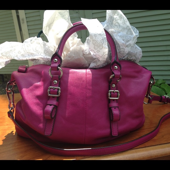Limited Edition Color :Raspberry Coach Purse - Picture 2 of 3