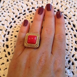 Burnt orange gold ring