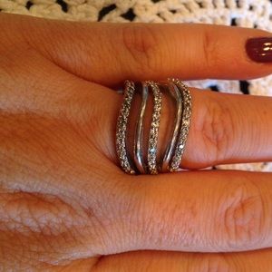 Silver swirl ring