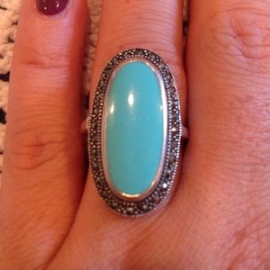 Silver and turquoise ring