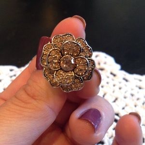 Gold sparkle flower ring