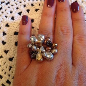 Gold, silver and bronze stretch ring