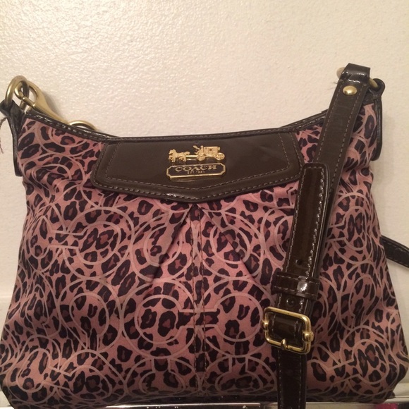Coach Leopard Print Satin Crossbody