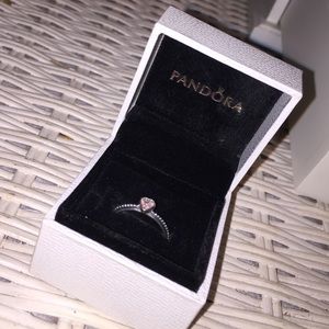 Pandora heart pink/purple stone ring