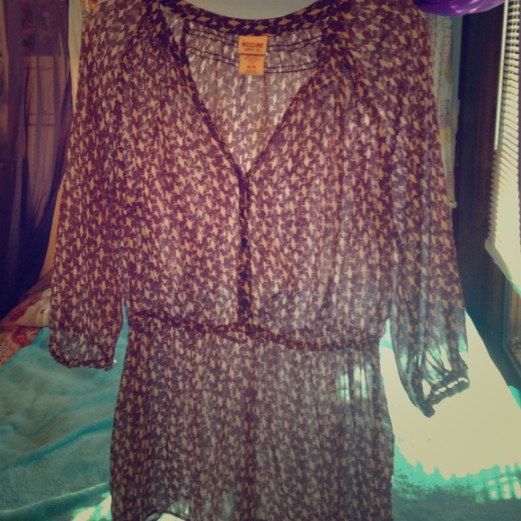 Sheer purple with white birds top