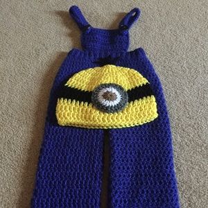 Handmade crochet Minion outfit