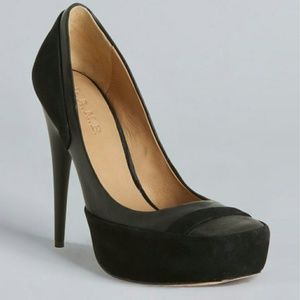 L.A.M.B. Black Square Toe Leisure Pump