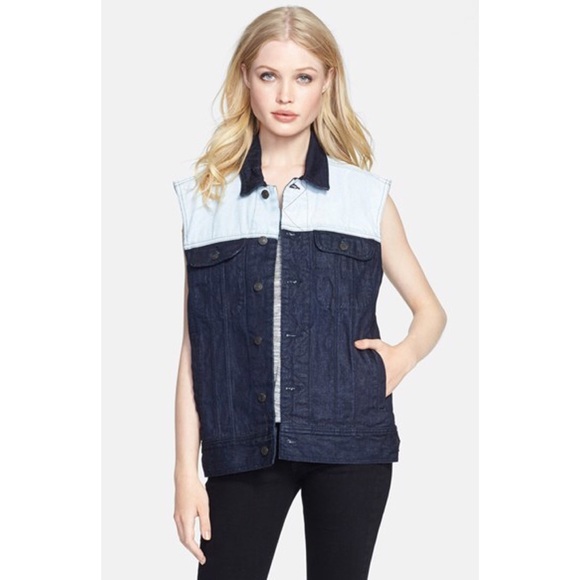 rag & bone/JEAN 'boyfriend' colorblock denim vest - Picture 4 of 4