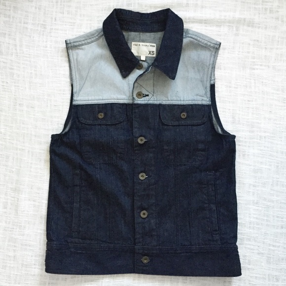 rag & bone/JEAN 'boyfriend' colorblock denim vest - Picture 2 of 4