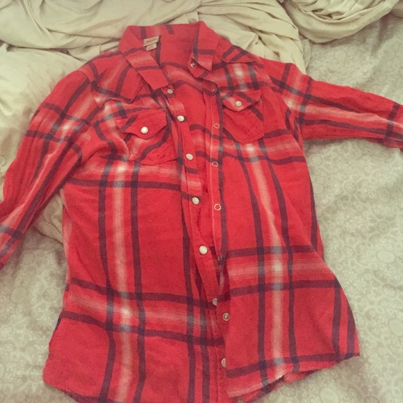 Red plaid button up