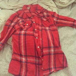 Red plaid button up