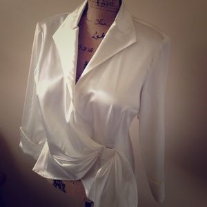 Winter white shimmery blouse