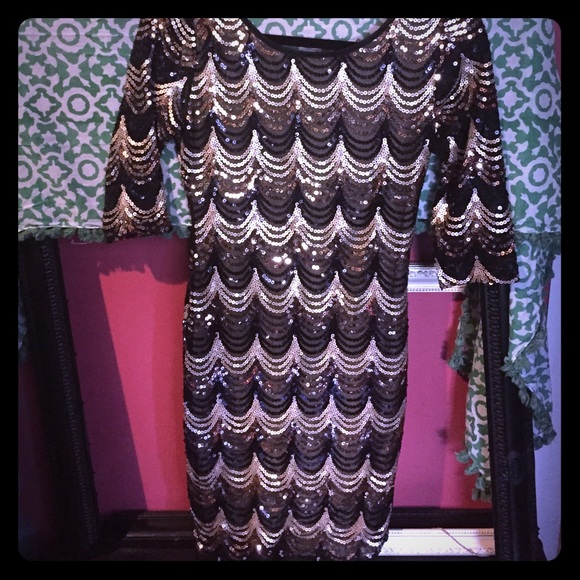Sequin black and gold dress!