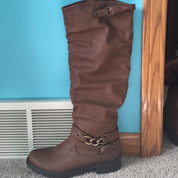 JustFab brown knee high boots