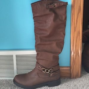 JustFab brown knee high boots
