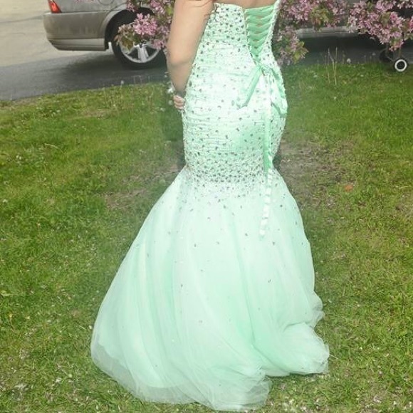 Mint Green Mermaid Prom Dress Evening Dress Graduation Dress main image 1