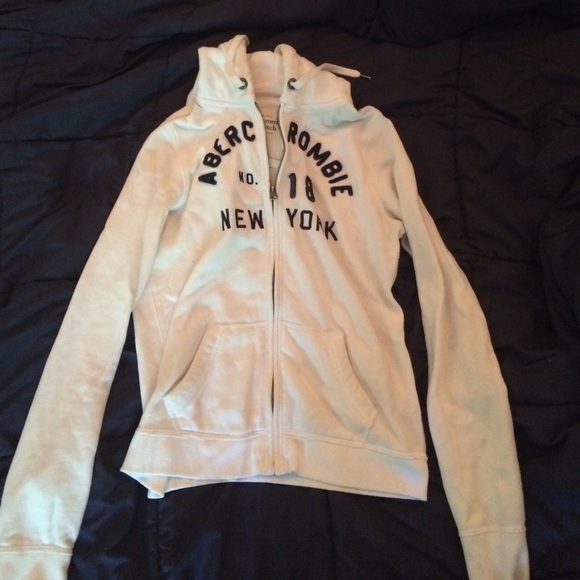 White Abercrombie Zip-Up