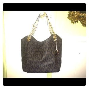 Large authentic leather Michael kors tote