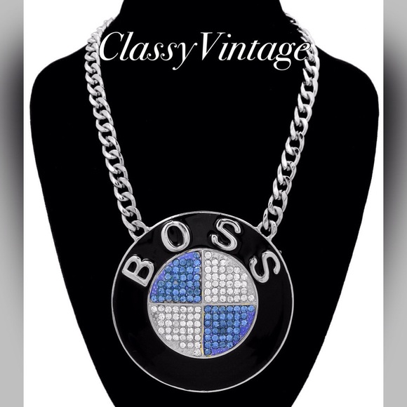 Boutique Jewelry - BOSS necklace! NWT  bejeweled and big