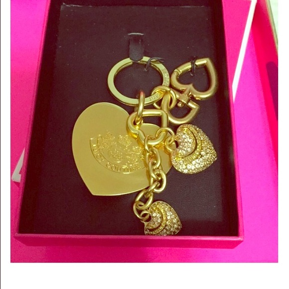 Juicy couture pave heart key fob