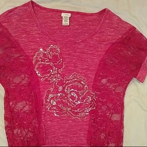 Lace/sequence shirt from buckle