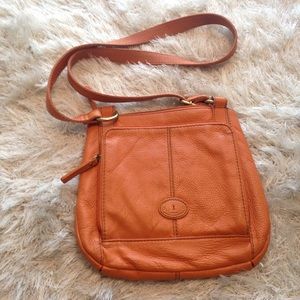 Fossil large orange cross body