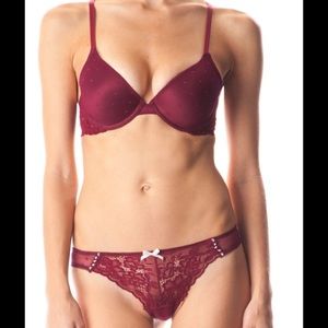 Burgundy 2 PC Bra Set