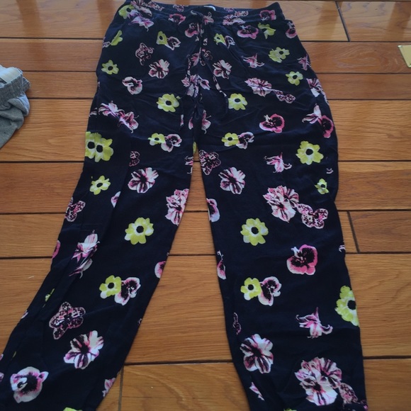 J.Crew Navy Floral Flow Pants