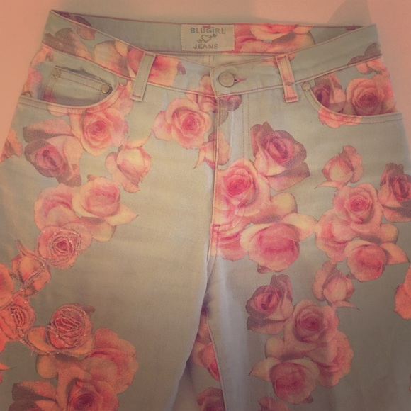 Pink rose jeans