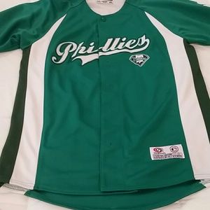 Phillies Irish pride button up Jersey