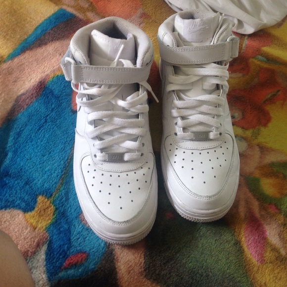 All white Air Force 1s